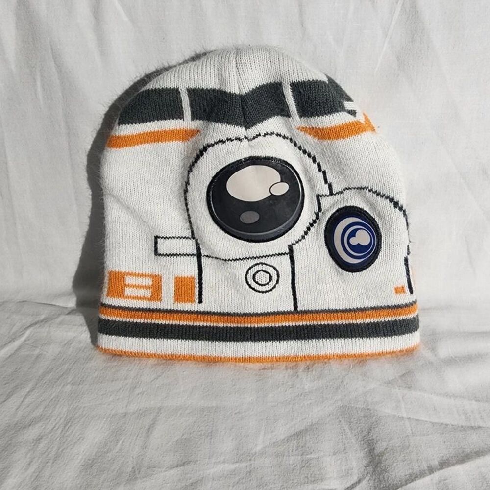Star Wars BB-8 Knit Beanie Hat Orange White Grey OSFM Lucasfilm Disney